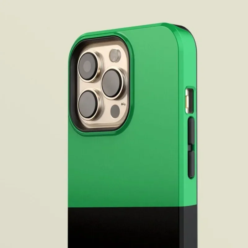 Luxury Double-Layer Striped Green Phone Case Back Cover