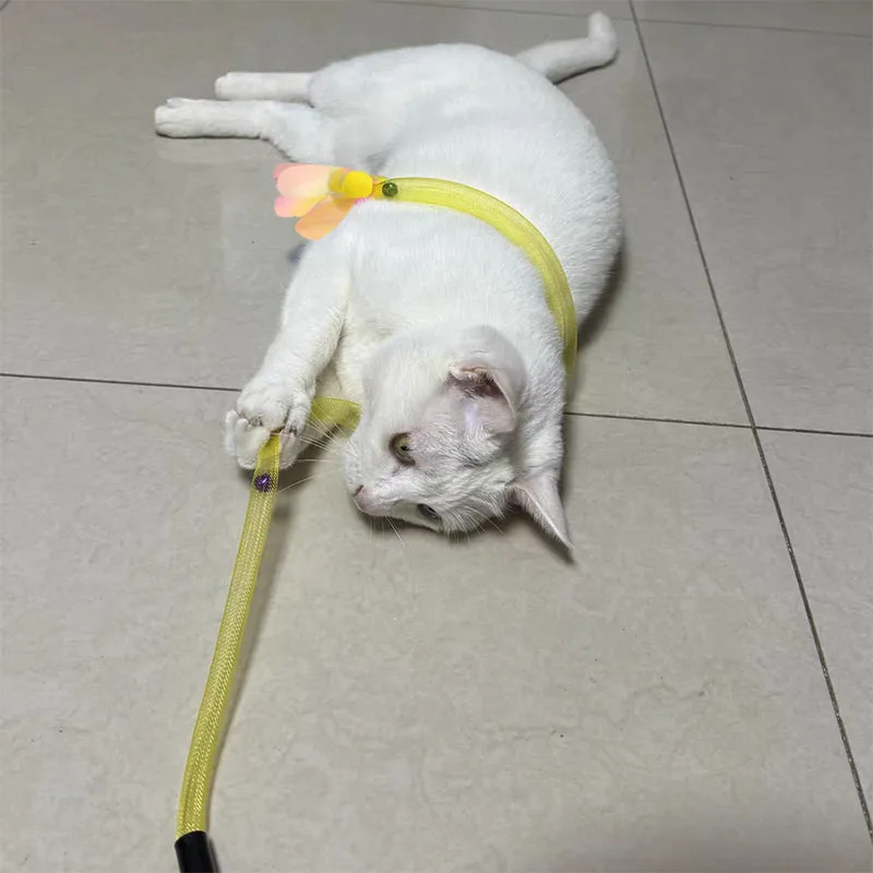 Cat Toy Cat Teaser Stick With Bell Toys For Cats Playing Stick Bite Resistant Bouncing Kitten Toys Interactive Funny Pet Product_voghion.com