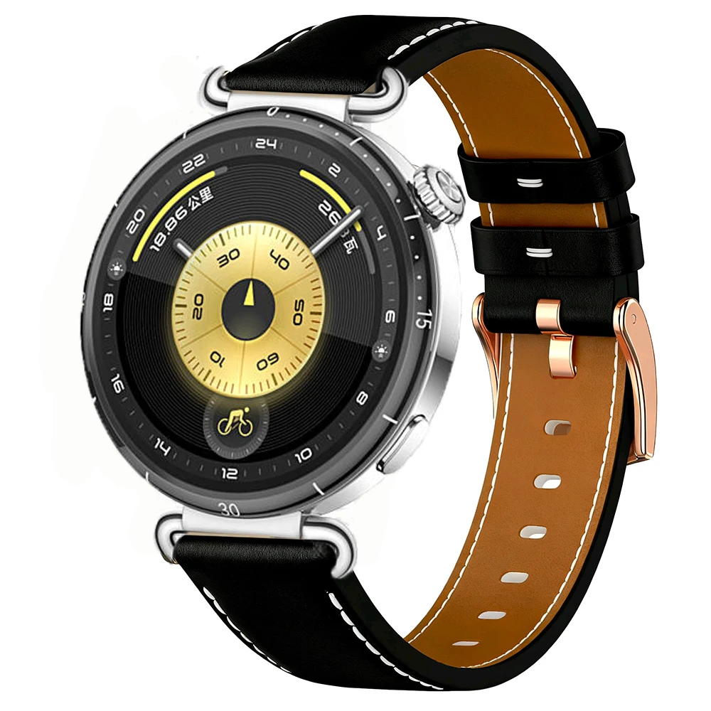 Elegant 18mm Leather Smartwatch Band - Premium QuickFit Bracelet