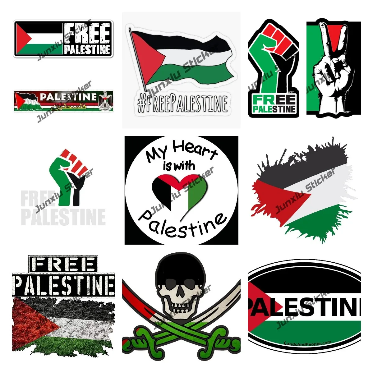 de vinilo de palestina gratis, pegatina de parachoques