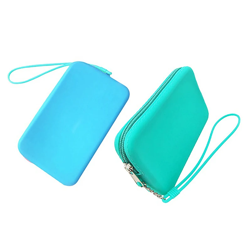 1PCS Square Silicone Cosmetic Storage Bag Travel Makeup Brush Holder Portable Digital Storage Bag Waterproof Case 4