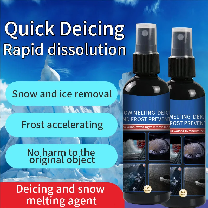 Car Windshield Deicing Spray 100ml Snow Melting Spray Anti Frost Auto Window Ice Melting Agent Car Glass Defrosting Liquid