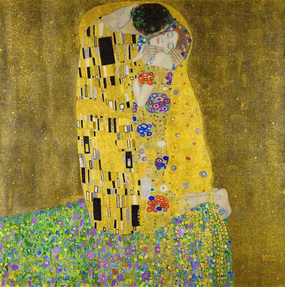 

Austrian symbolism Gustav Klimt the kiss Art SILK POSTER Wall Art Home Decorative painting