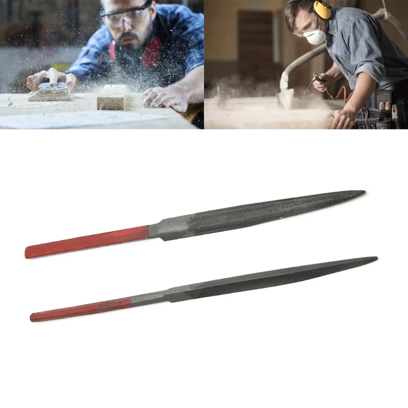 1PC 바늘 파일 지적 반원형/삼각형 바늘 파일 나무 조각 도구 F1CD