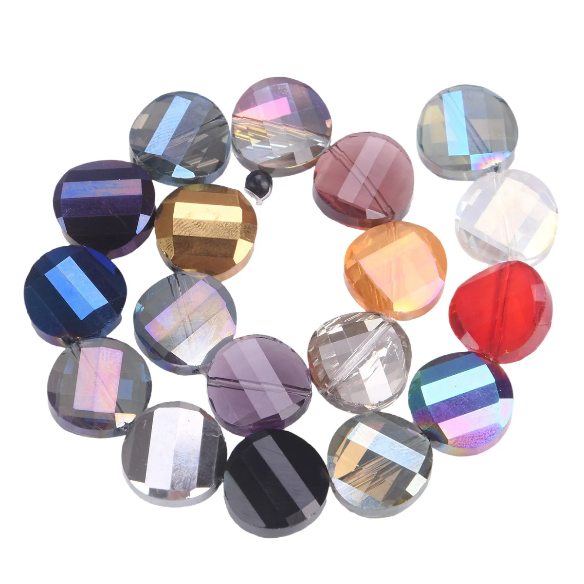 Twist Coin Shape Faceted Crystal Glass 12mm 14mm 18mm Loose Crafts Beads for Jewelry Making DIY 10pcs diagonal hole 9mm cube square faceted crystal glass loose crafts beads for jewelry making diy