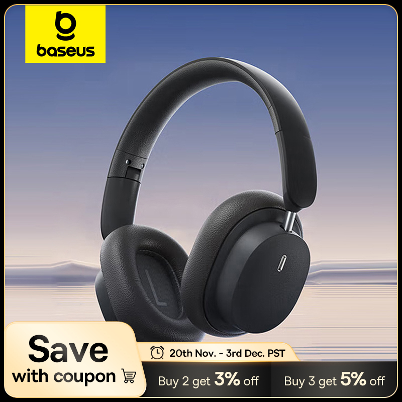  Baseus Wireless Headphones Bluetooth 5.3 HIFI Level Earphone 40mm Driver Foldable Over Ear Headsets 70H Playtime Spatial Audio 