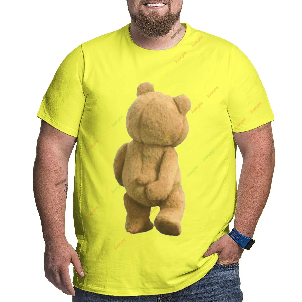 

Футболка мужская оверсайз с коротким рукавом, Повседневная Свободная рубашка с принтом медведя, в стиле хип-хоп, 6xl, на лето
