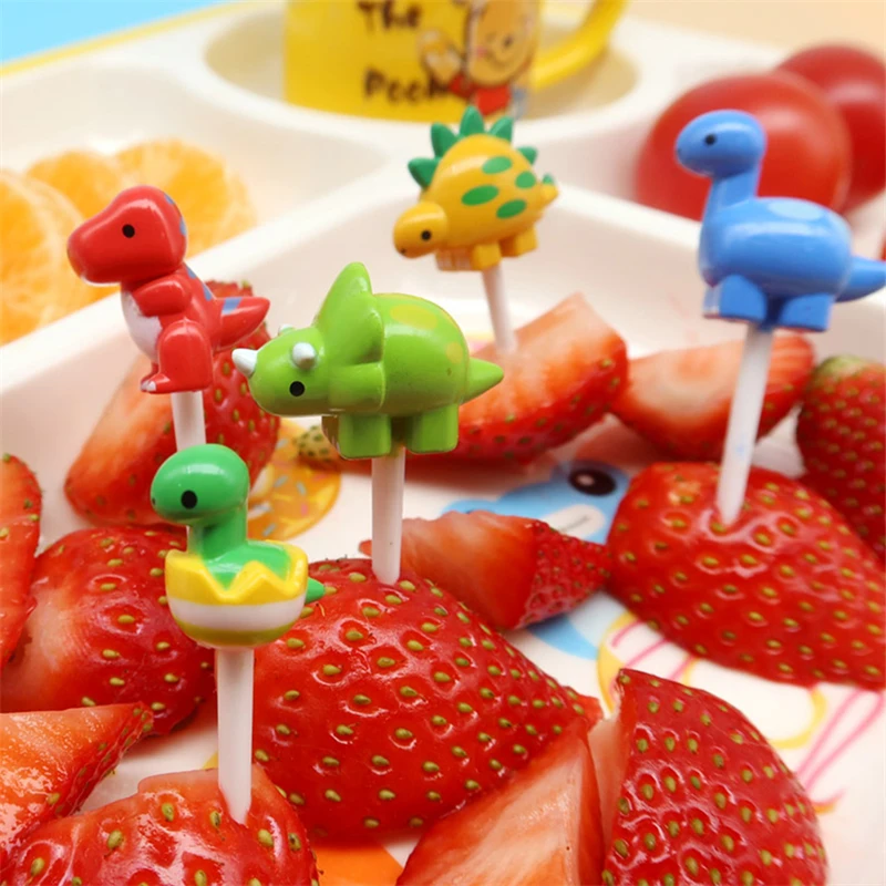 Animal Farm Dinosaur Fruit Fork Mini Cute Cartoon Children Snack Cake
