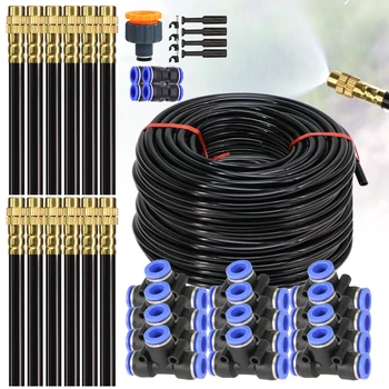 Kit de pulvérisation universel à flexion libre, 30M-5M, tuyau de 8mm, système de refroidissement par brumisation de Patio pour plantes de jardin, brumisation, arrosage et Irrigation 1