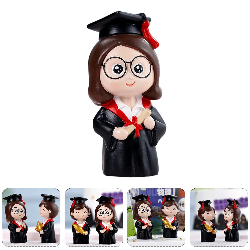 

Mini Figurine Baking Cake Decoration Graduation Ornament Girl Cartoon Topper Student Graduation Party Decorations for Boy/Girls