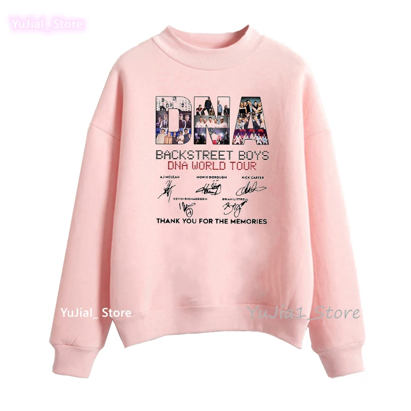 Pink Sweatshirt Women Clothes 2023 Backstreet Boys Dna Graphic Print Jumper Femme Thank You For The Memories Hoodie Female