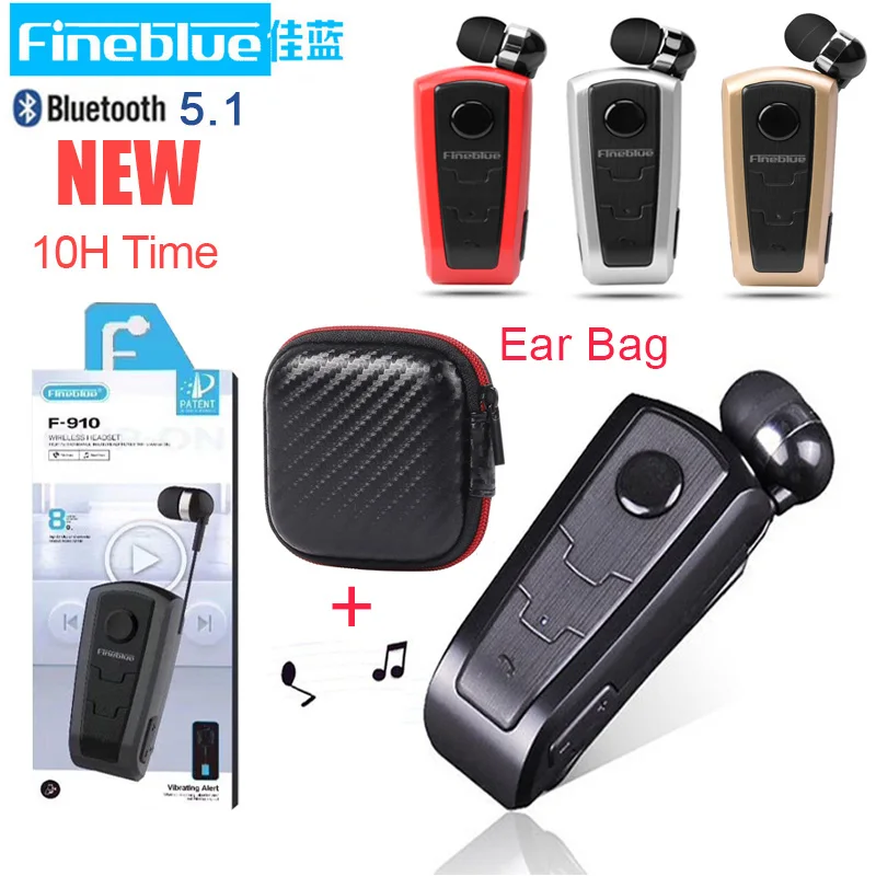 NewOriginalFineblueF910BluetoothV51WirelessEarbudsLavalier