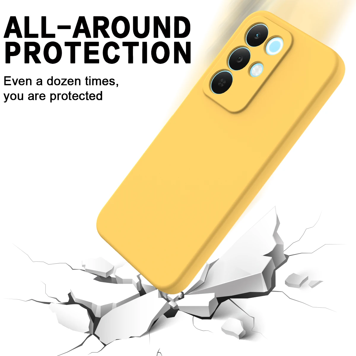Silicone Skin-Feel Anti-Fall Shockproof Cover with Lanyard
