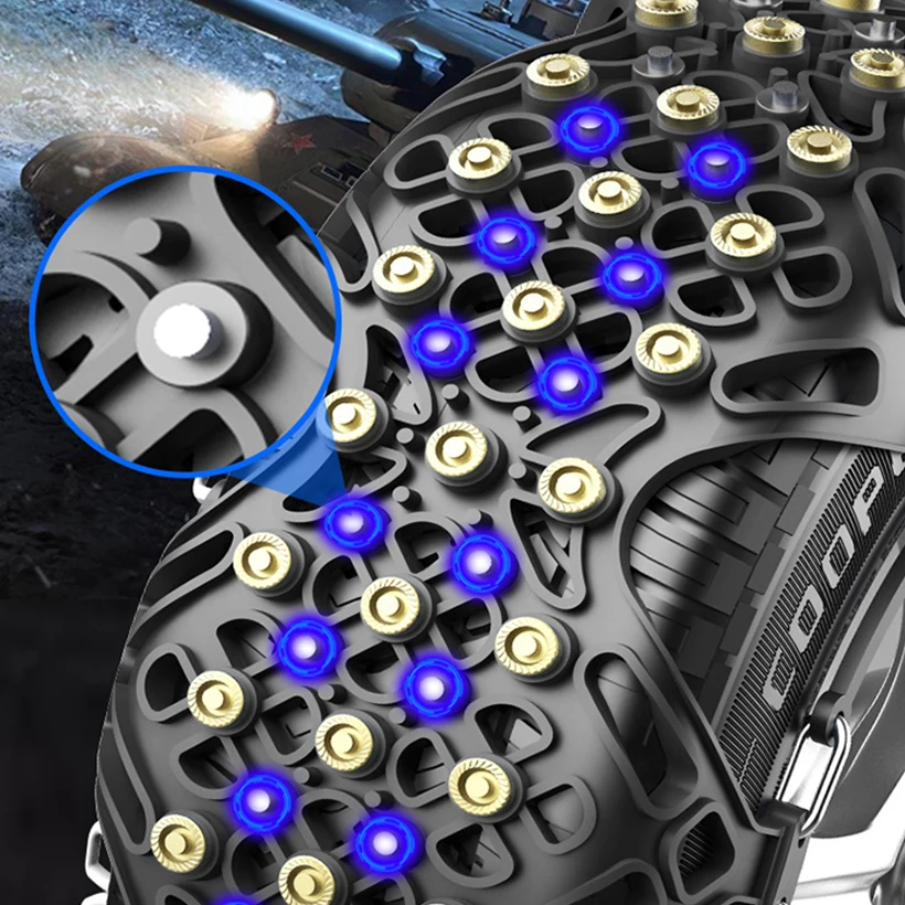 Black nail car tire anti-skid chain for sedan, off-road vehicle, snow and mud