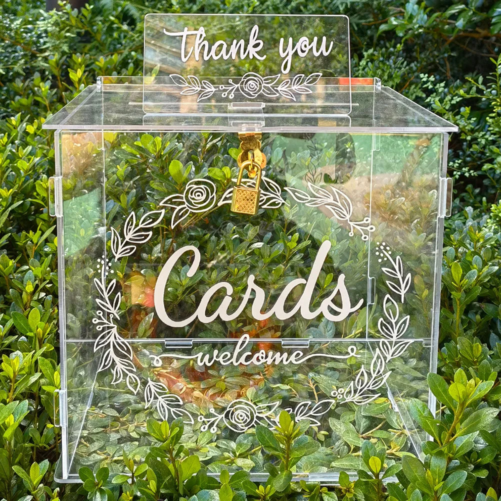Box Card Wedding Boxes Lock Suggestion Holder Money Gift Party Donation Letter Slot Complain Ballot Birthday Urn weddings
