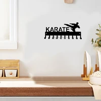 Karate Sparring Medal Hanger & Belt Rack: 14.5 Inches with 10 Hooks Metal Wall Art 1