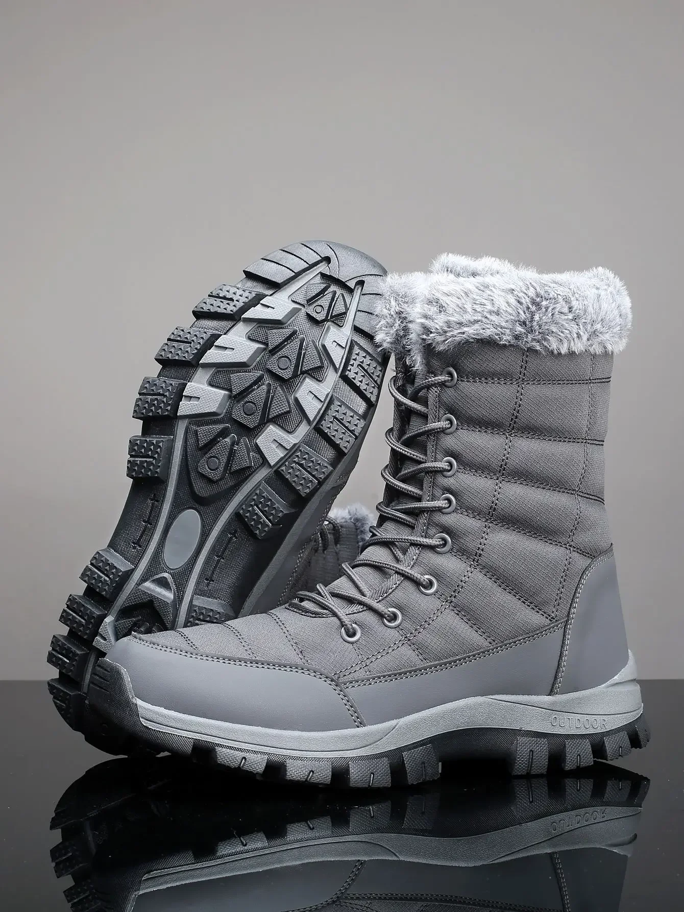 Outdoor Thick Velvet Warmth Men's Cotton Shoes Waterproof Cold
