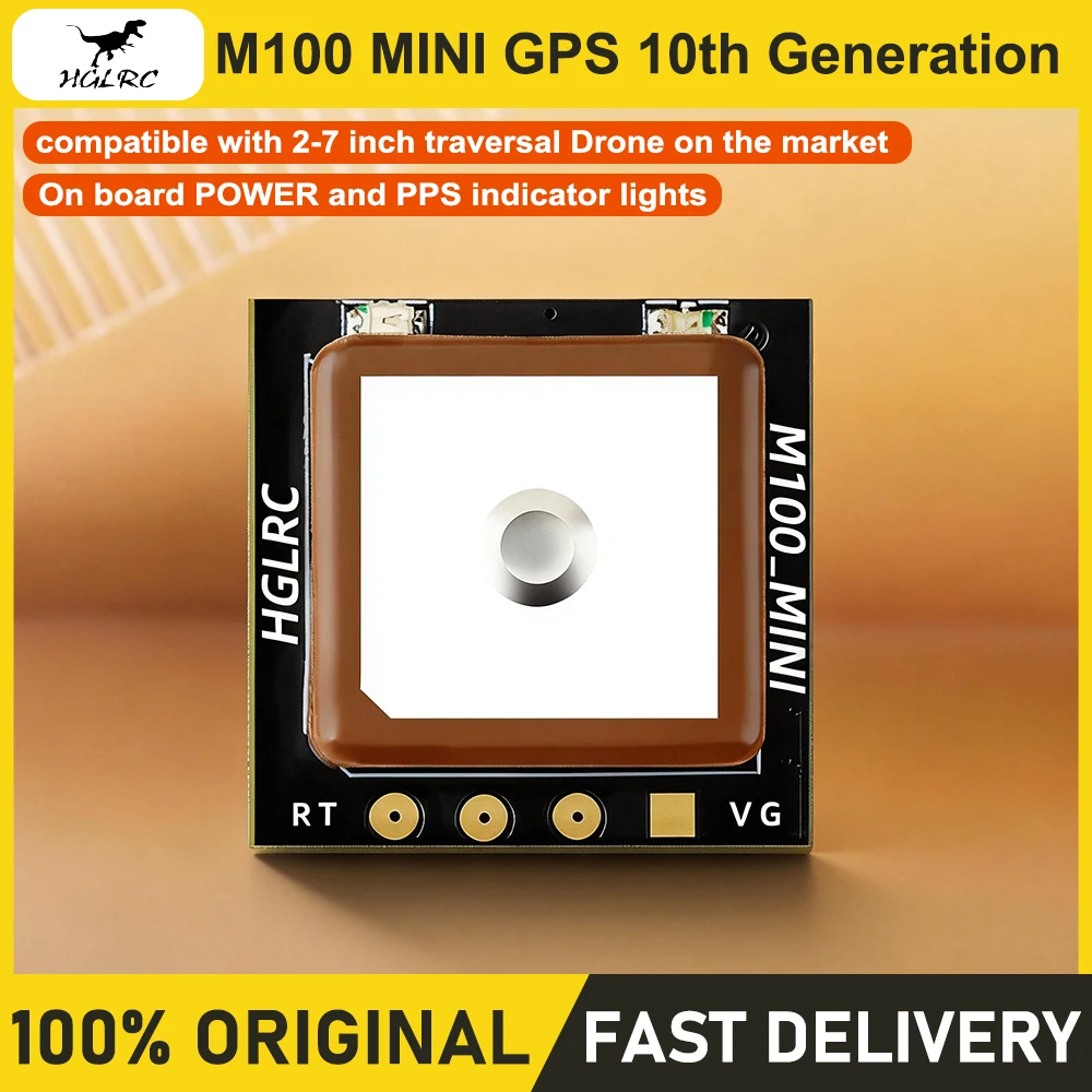 Module GPS M100-MINI pour Drone - Positionnement Précis 10Hz GNSS installé sur un drone, avec ciel bleu en arrière-plan.