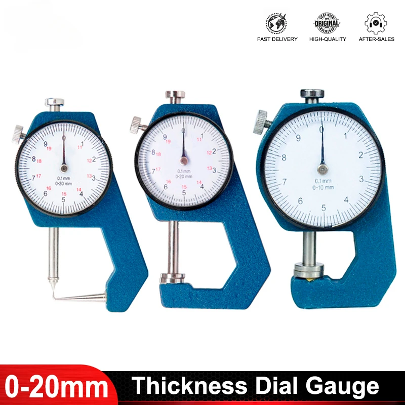 0-10/0-20mm 다이얼 두께 게이지 두께 측정기 재단사 가죽 종이 폭 측정 도구..