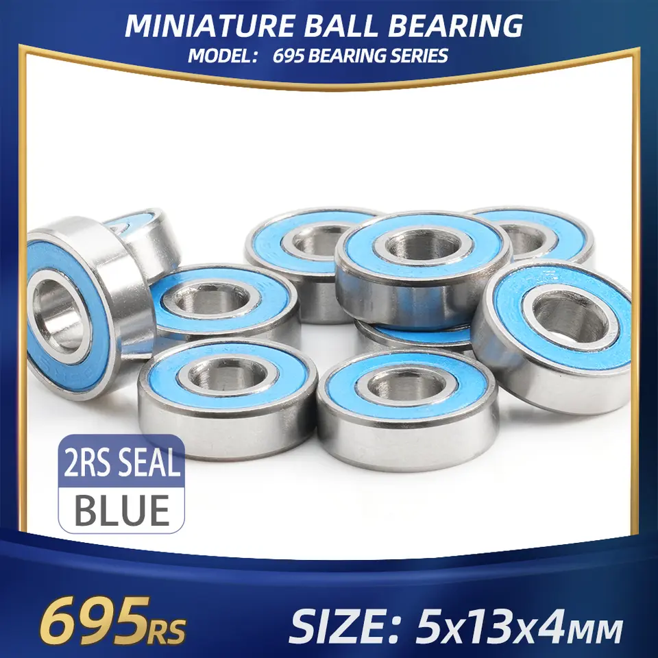 FUSHI 695zz 695 2rs Bearing 5x13x4 mm 10Pcs Stainless steel S695zz Flange F695 2rs Bearing For VORON 3D Printer,RC Car image 15