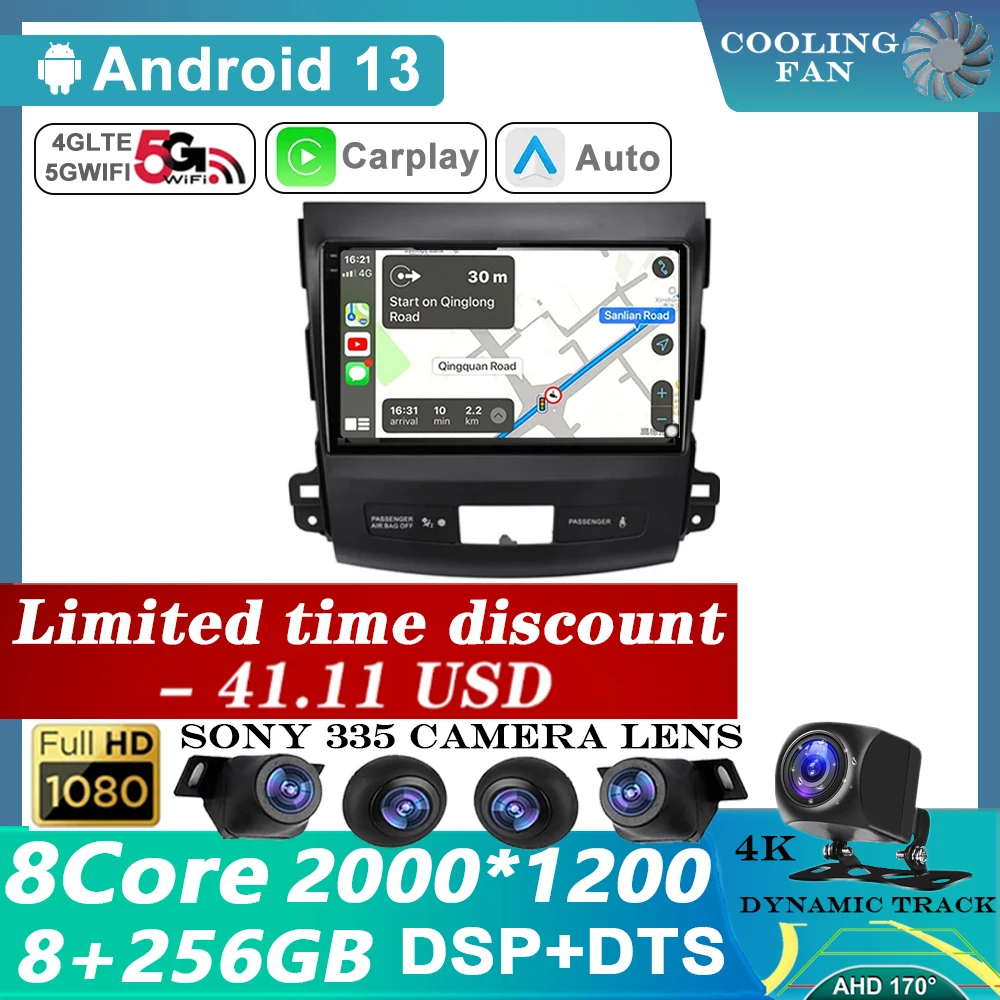 

Android 13 Carplay Auto For Mitsubishi Outlander XL 2005 -2014 2 Din Car Multimedia Stereo Player GPS Navigation Wifi FM System