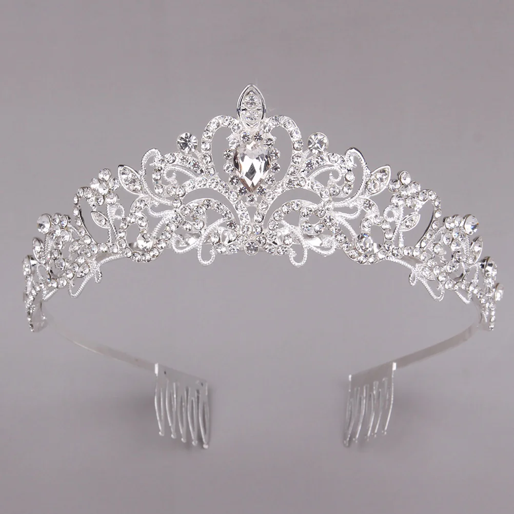 Crown Tiara Headband For Rhinestone Crystalbridal Tiaras Crowns Weddingbride And Silver Hair Birthday Queen