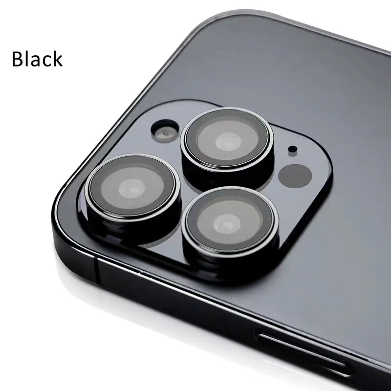Protezione Fotocamera In Vetro Temperato Per IPhone SE – Anello In Lega 3D – Confezione Da 2 (Nero)