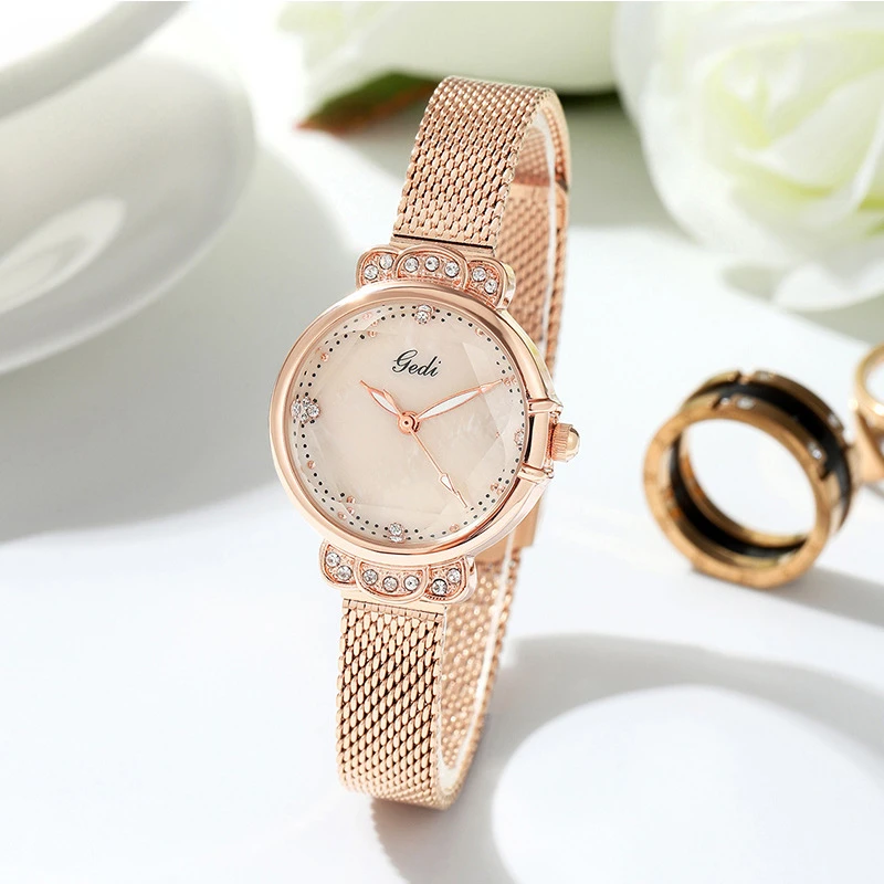 

Luxury Watch for Women Elegant Rhombus Mirror Original Quartz Lady Wristwatch Stainless Steel Waterproof Relogios Feminino