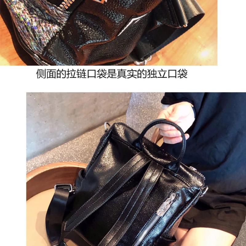Rhinestone Big Eye Backpacks Women Real Leather Backpack Women Large Capacity Travel Mochila Mujer Female Rucksack