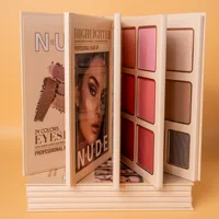 43-color makeup palette, four-layer book-style eye shadow palette, matte pearlescent blush, contour and highlight all in one 1