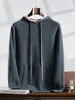 Choice Autumn Winter Men Cashmere Hooded Pullover 100% Pure Cashmere Knitted Sweater Long Sleeve Thick Soft Warm Casual Clothing 2
