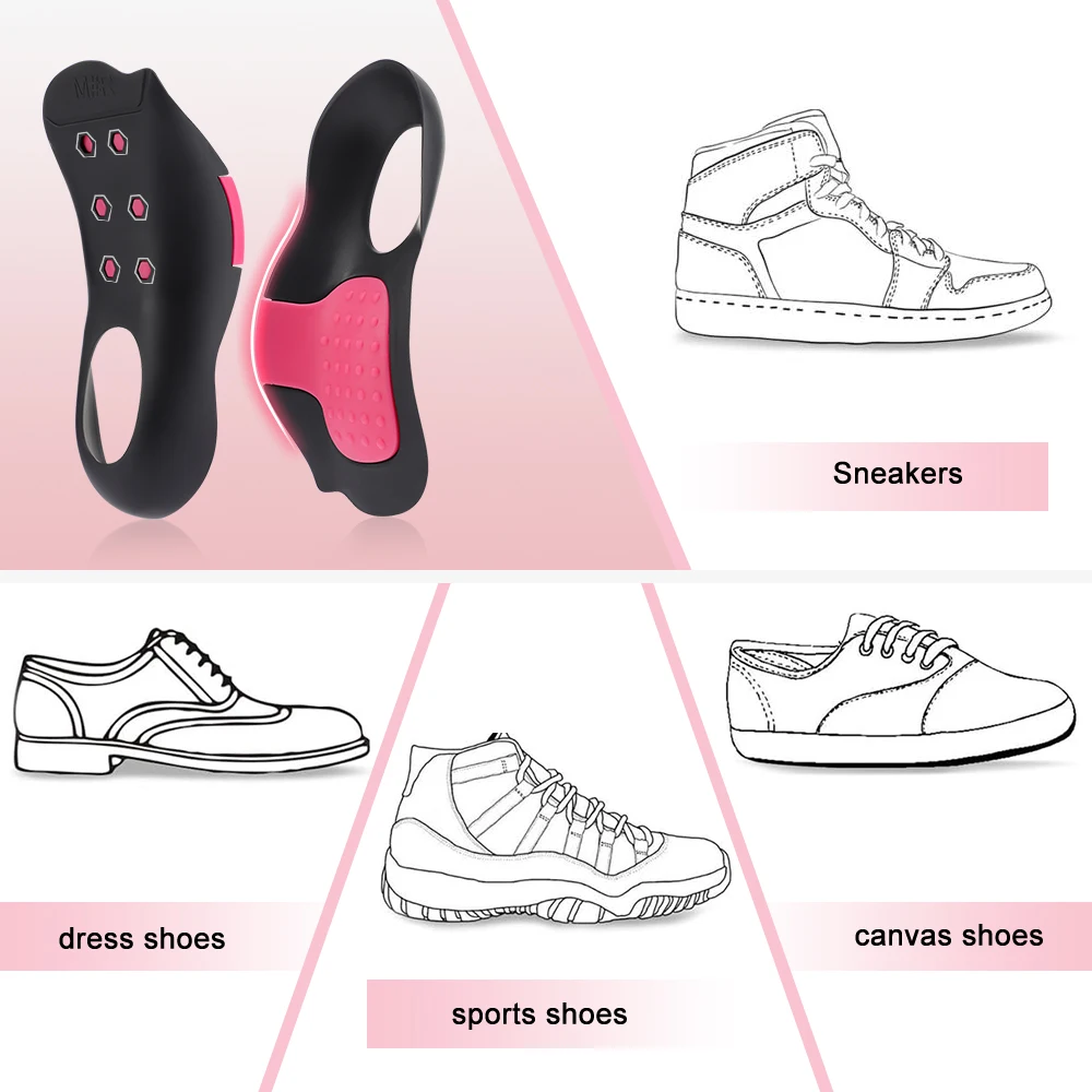 Arch Support Height Increasing Half Shoe Insoles Heel Insert Sports Shoe Pad Cushion 1.5-2cm Invisible Heighten Insole