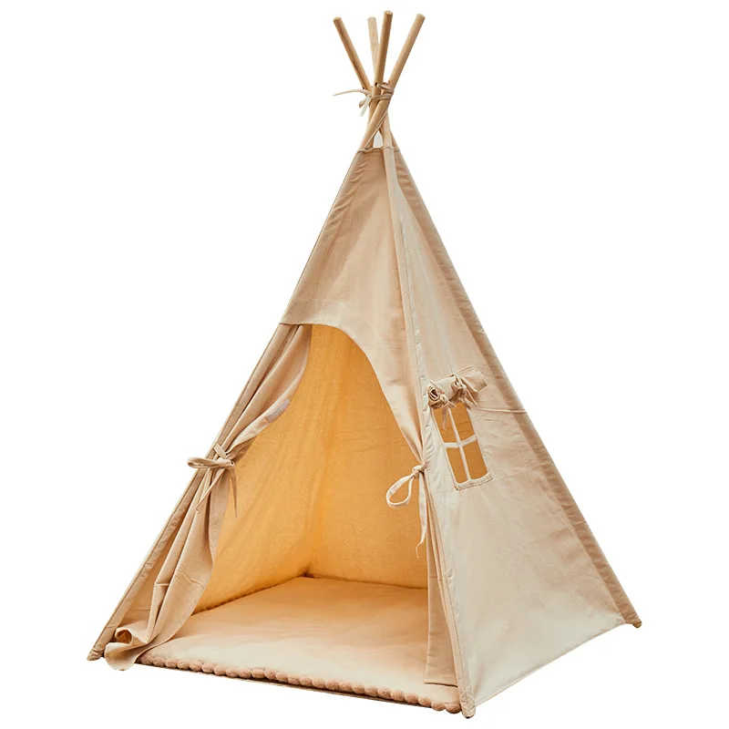 Portable  Teepee Tent Large Play House for Children Tents Kids Canvas Indian Play Tent Wigwam Child Tipi Room Decoration 2
