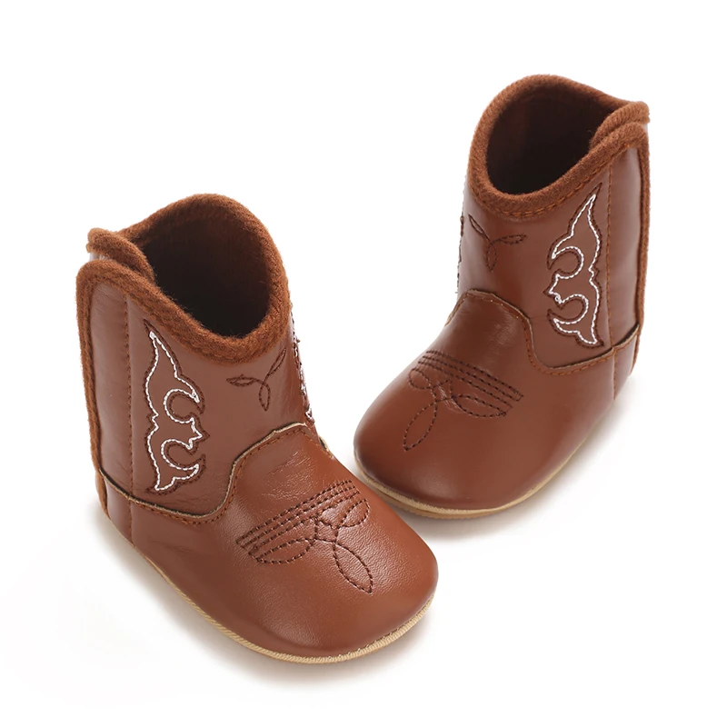 Suitable For Boys And Girls 0-12 Months Western Cowboy Boots For Spring And Autumn Anti Slip Indoor Outdoor Babies Winter