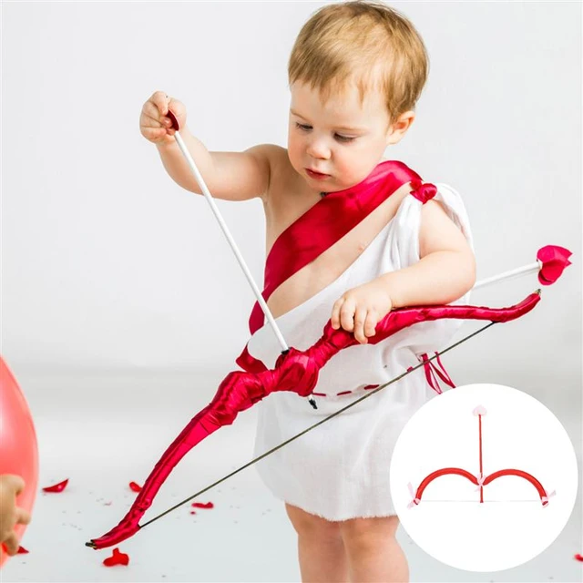 Juego de arco y flecha de Cupido, accesorios de disfraz, regalo de fiesta  de San Valentín, disfraz de Cupido para niños y adultos