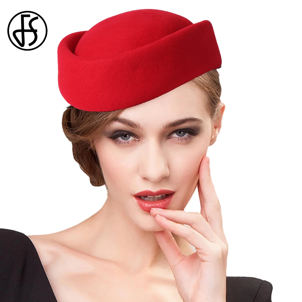 HIMESPORT Women Ladies Wool Felt French Millinery Beret Hats Top Cap With Ribbon Wedding Elegant Fashion Reteo Party Fedoras P 25435071