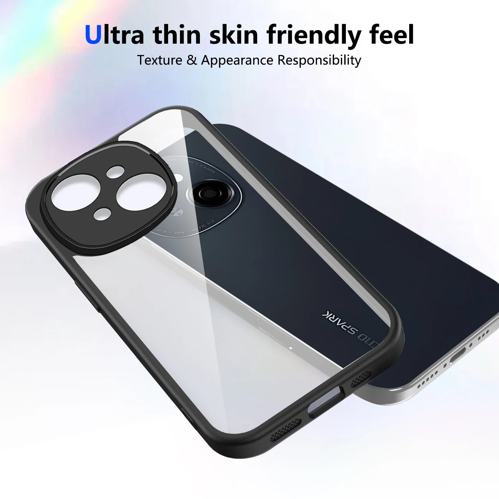 Enhanced Product Title: Air Cushion Silicone Bumper Case with Clear Matte Back Cover