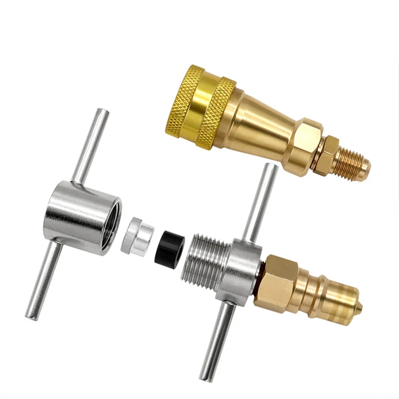 1/4 inch Refrigerator Quick Coupling Brass Washer Connector Refrigerator Outlet Plug High Pressure Air Conditioner Repair Tools