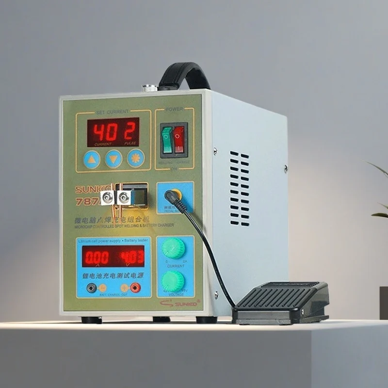 SUNKKO 787A+ Spot Welder 18650 lithium battery test and charging 2in1 double pulse precision spot welding machine LED lighting 5