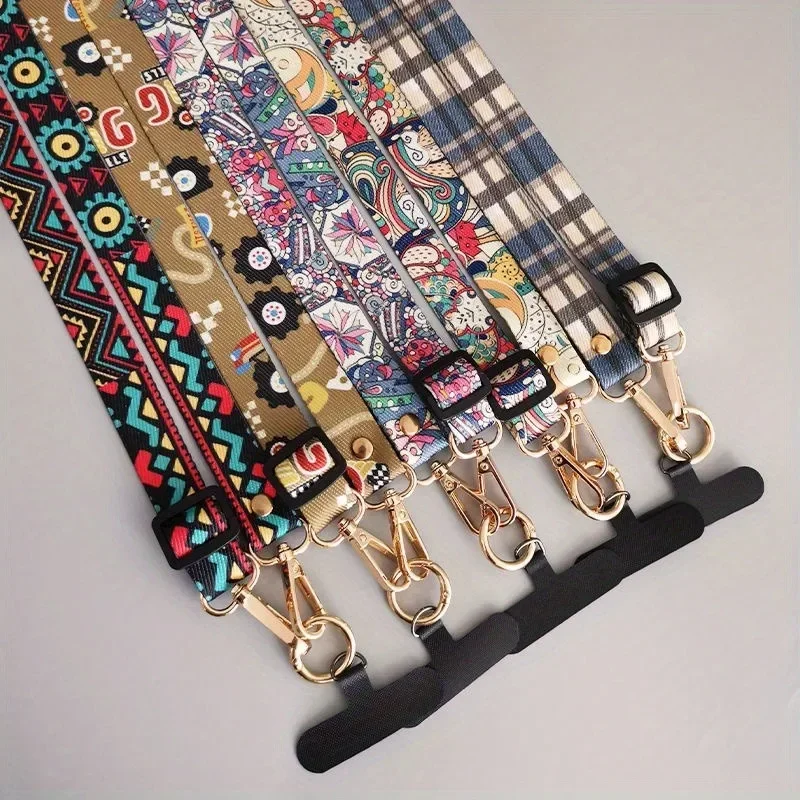 Vintage-Style Crossbody Phone Lanyard with Adjustable Strap and Antilost Clip
