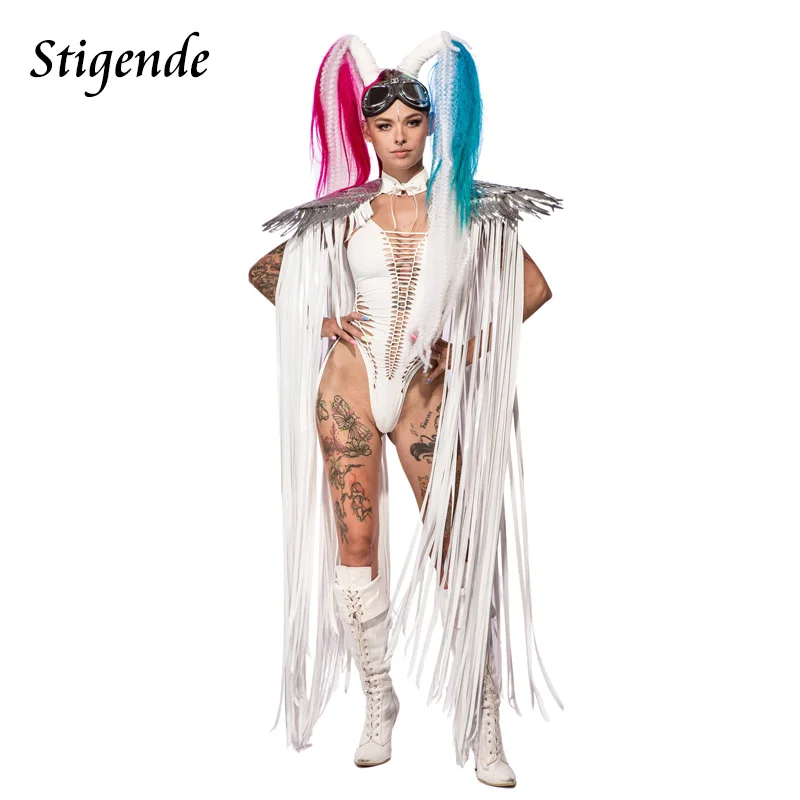 

Sequin Wing Tassels Wraps for Women Party Wear Ponchos Fashion Cosplay Apparel Accessories