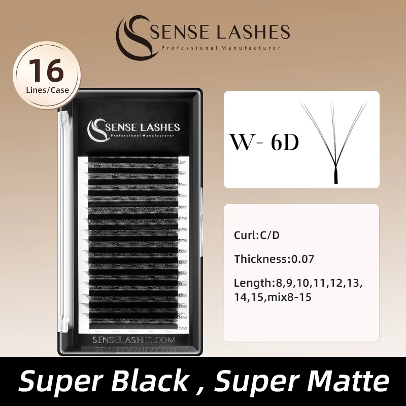 Sense Lashes 6D W Eyelashes Extensions Natural Soft Light Full Dense Automatic Flowering Premade Fans Easy Fanning False Lash abonnie blooming easy fans lashes extensions fast automatic eyelashes false flowering auto fan eyelashes cilios