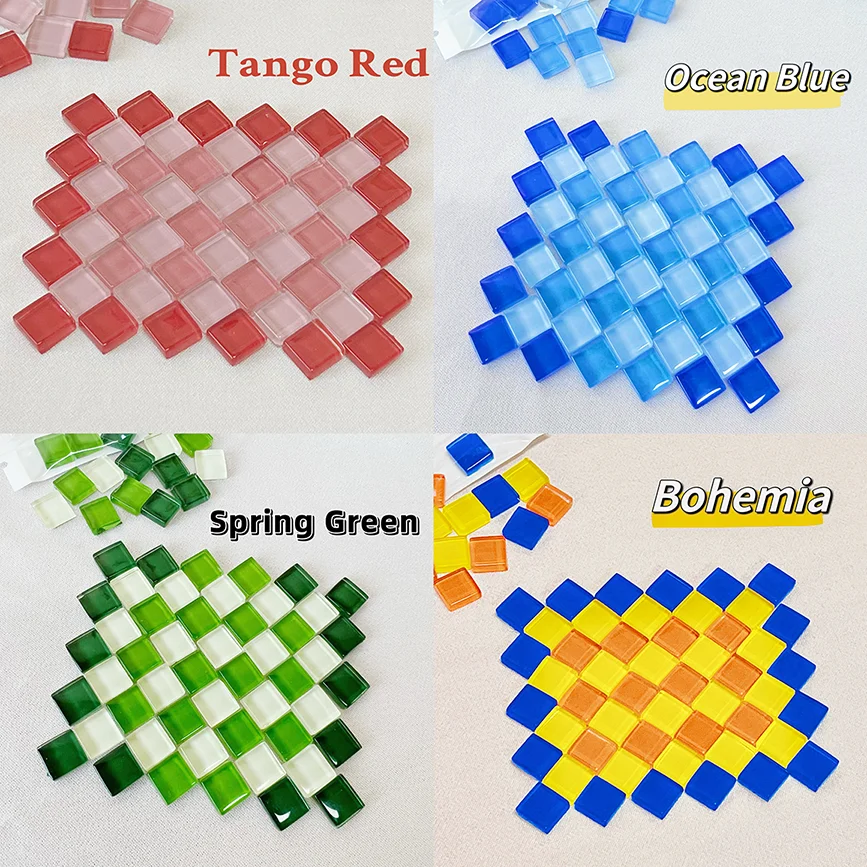 50Pcs Colored Square Mosaic Glass Pieces 0.4 Inch Crystal Tiles Tiny Opaque  Mosaic Glass for Home Decoration DIY Arts Craft - AliExpress