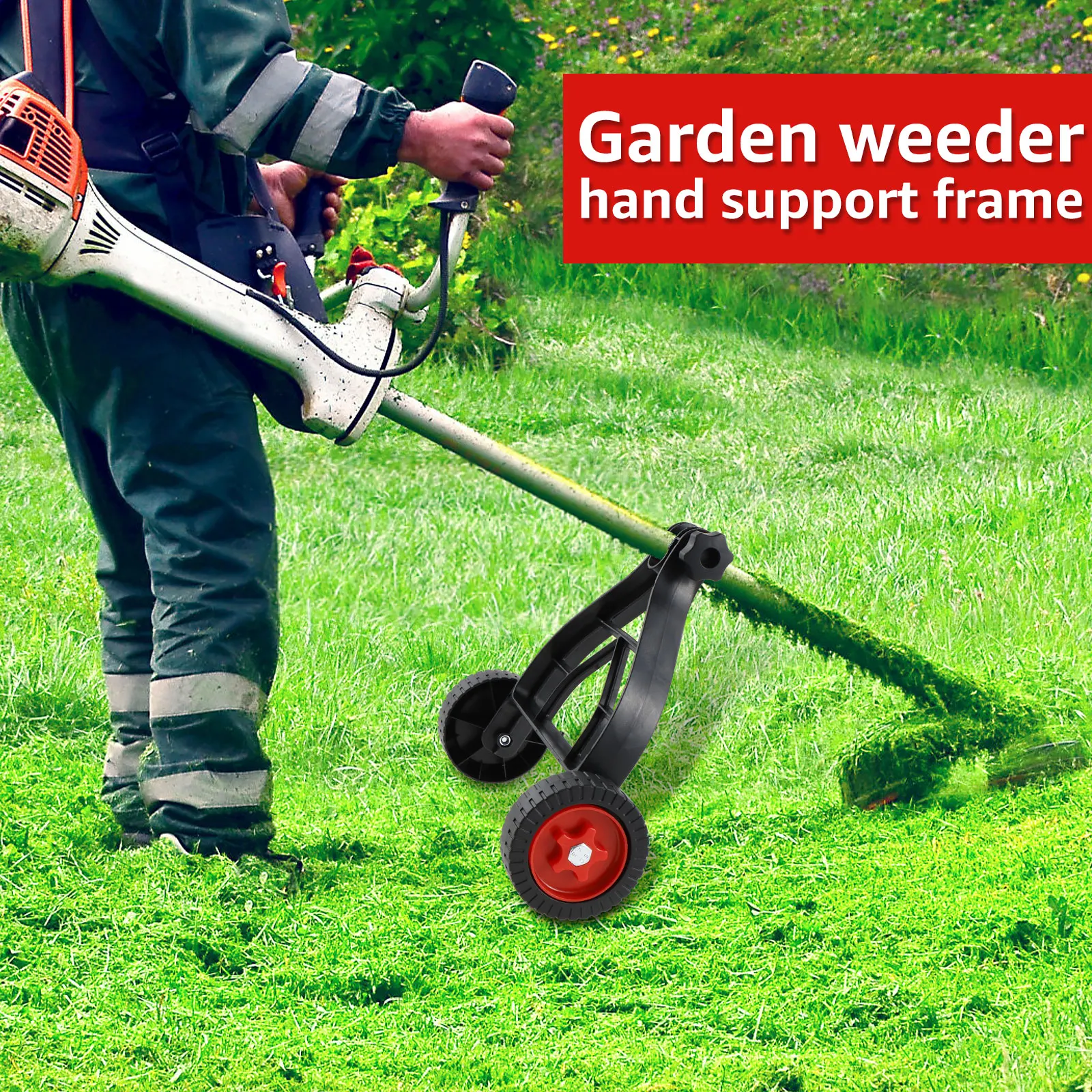 Ruote Per Decespugliatore - Supporto Regolabile Con Ruote Per Tagliabordi | Accessorio Falciatrice E Tosaerba - Foto 2