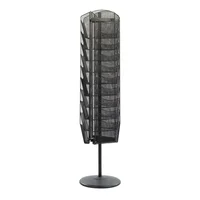 360° Rotating Magazine Rack 30 Pockets Brochure Organizer Steel Construction Black 2