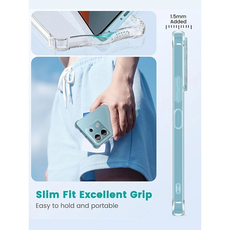 Luxury Clear Shockproof Phone Case - Elegant Protective Back Cover