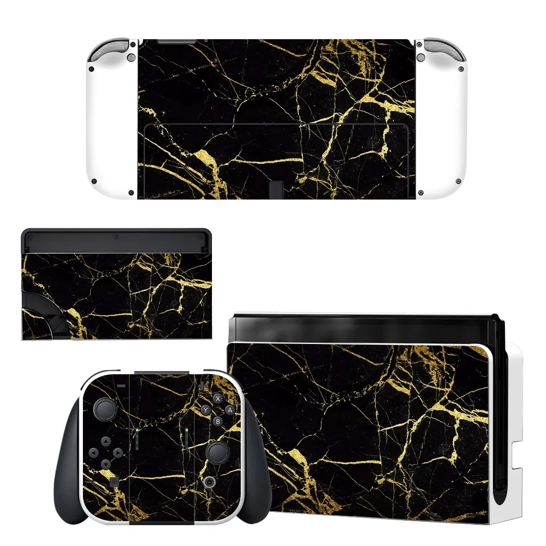 Full Body Protective Cover Skin Art Decals Compatible Nintendo Switch Oled Game Console Controller Decor 1set Starry Sticker 