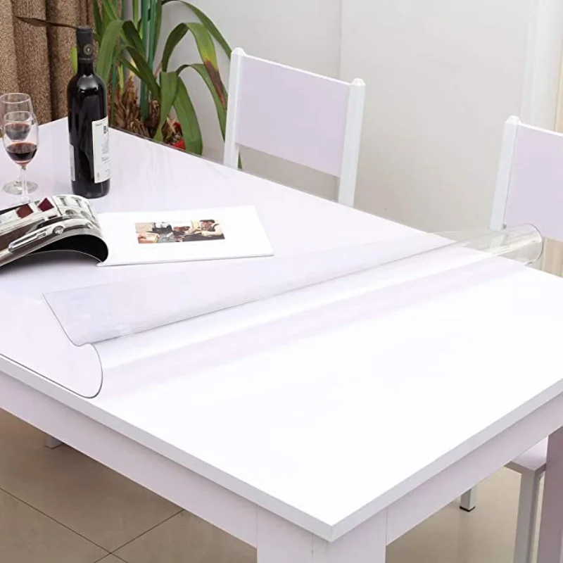 Mantel de vidrio suave de PVC, cubierta de mesa transparente, protector de  mesa de 23.6-59.1 in de diámetro, PVC, personalizado, transparente