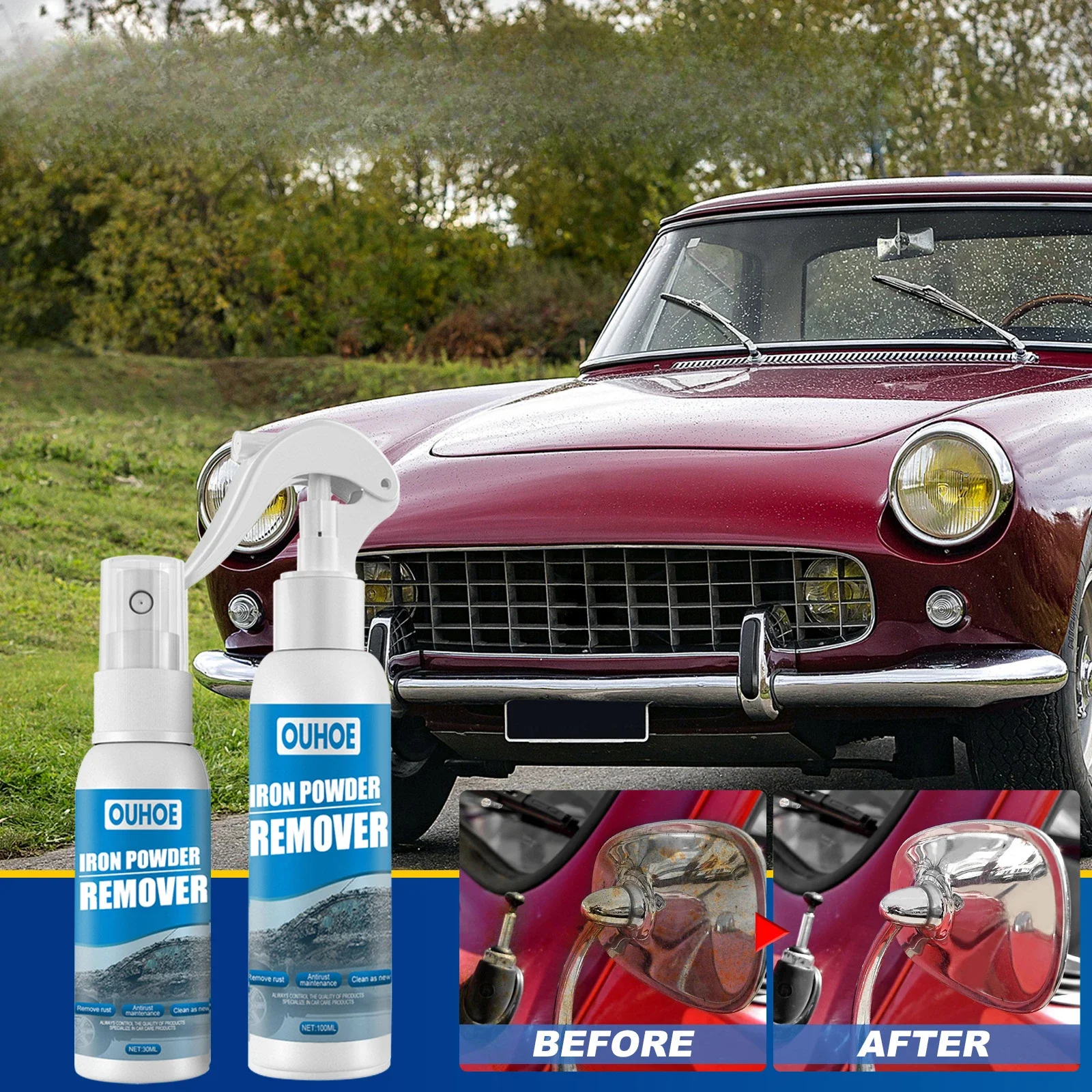 Auto Iron Powder Rust Remover Spray Rust Remover Auto Supplies Decontamination Cleaning Supplies