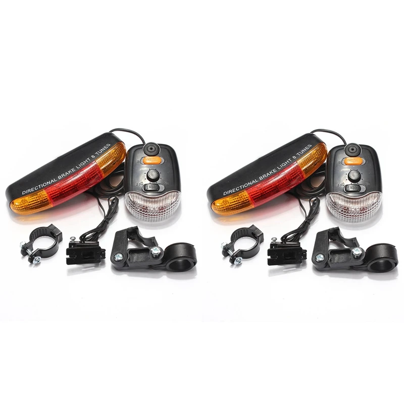 2X For Cycling Bicycle 3 In 1 Bike Turn Signal Brake Tail 7 LED Light Electric Horn |